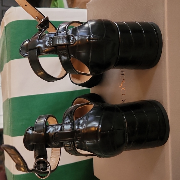 Franco Sarto Caleigh black leather slingbacks size 7-NWT - Picture 3 of 6